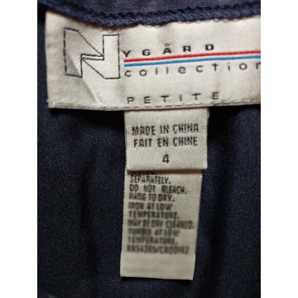 NYGARD Collection 4 Petite Maxi Lined Faux Wrap Skirt Navy And Light Blue Floral - Picture 2 of 11